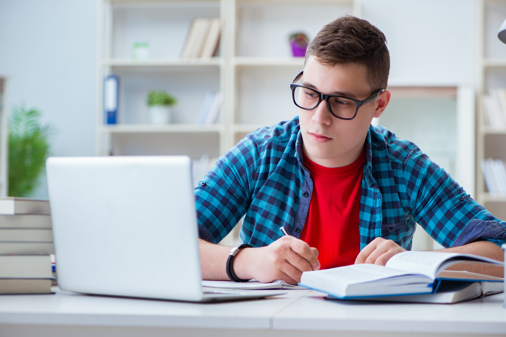 Young Teenager Preparing for Exams